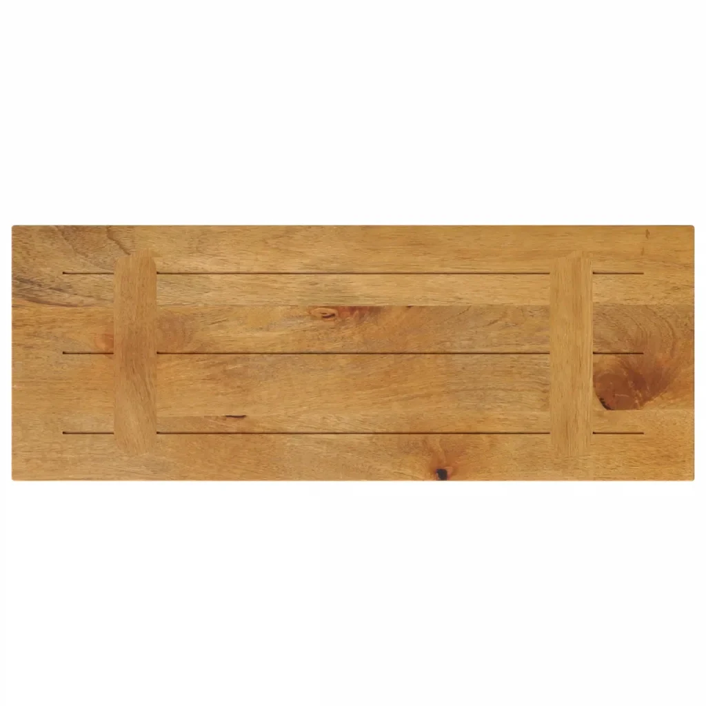 Piano per Tavolo 80x20x2,5cm Rettangolare Legno Massello Mango 371554 - Image 4