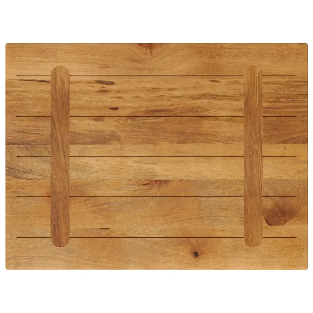 Piano per Tavolo 80x50x2,5 cm Rettangolare Legno Massello Mango 371589 - Image 4