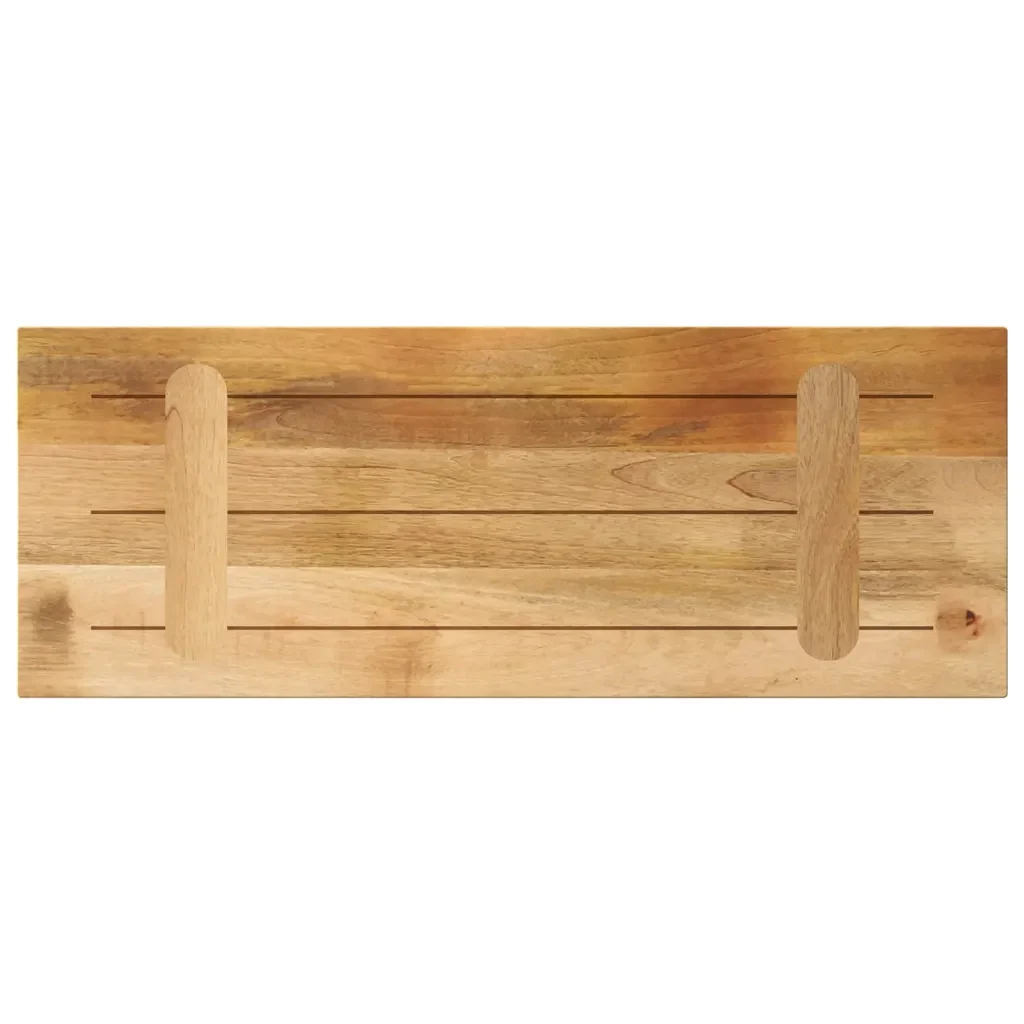 Piano per Tavolo 90x30x2,5cm Rettangolare Legno di Mango Grezzo 371296 - Image 4