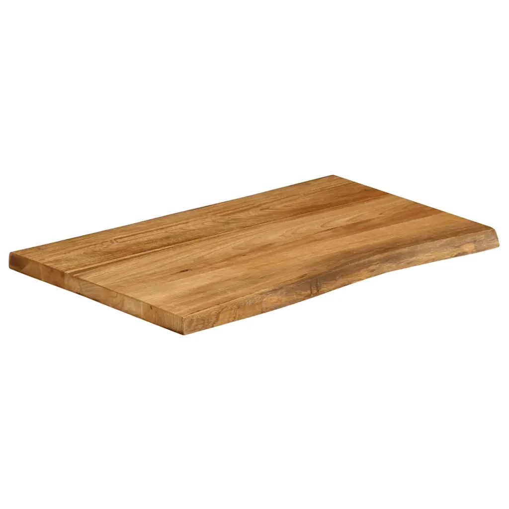 Piano per Tavolo 90x60x3,8cm Bordi Vivi in Legno Massello Mango 370789