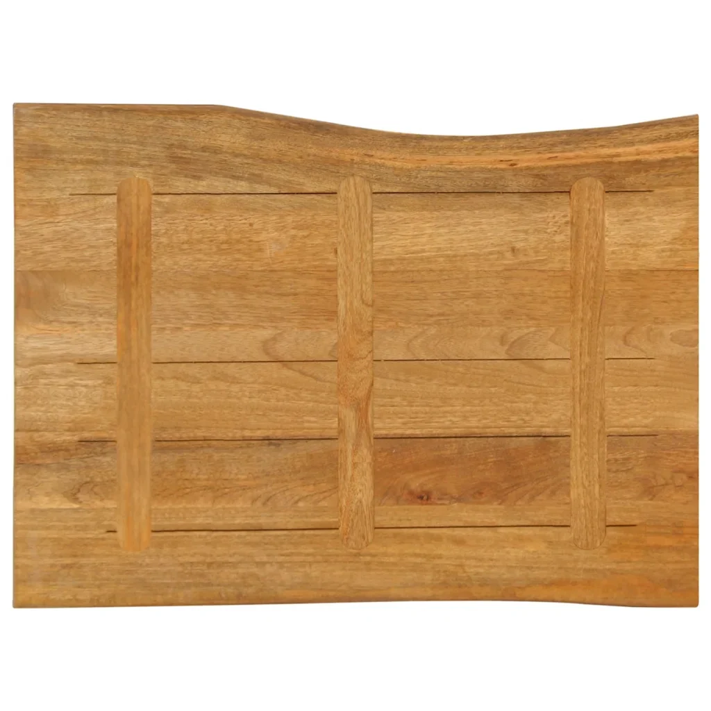 Piano per Tavolo 90x60x3,8cm Bordi Vivi in Legno Massello Mango 370789 - Image 4