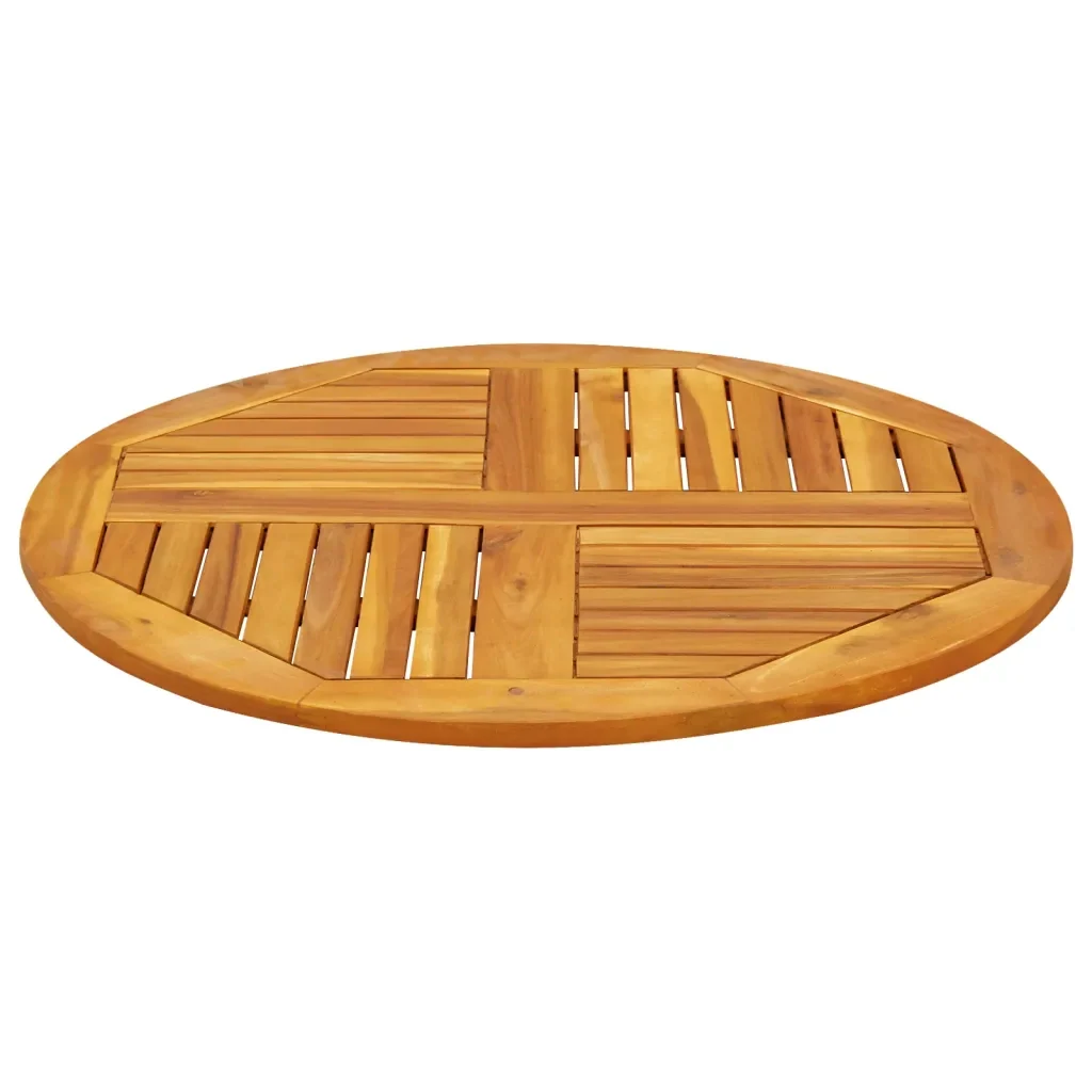 Piano per Tavolo Ø80x2,2 cm Rotondo in Legno Massello di Acacia 4004250 - Image 2
