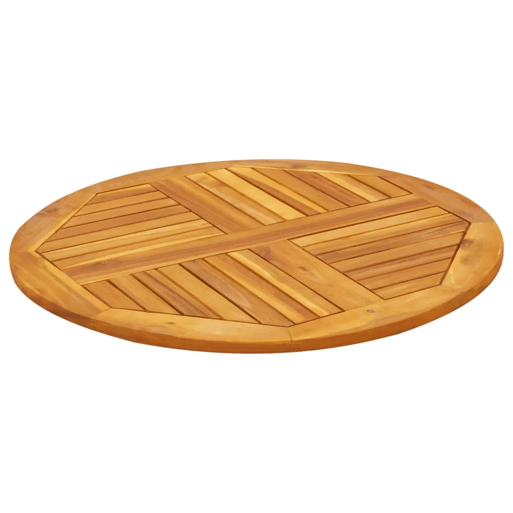 Piano per Tavolo Ø80x2,2 cm Rotondo in Legno Massello di Acacia 4004250 - Image 3