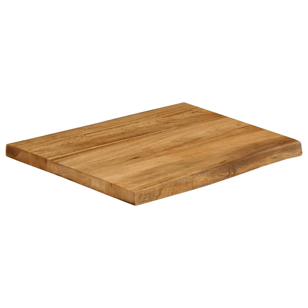 Piano Tavolo 80x80x3,8 cm Bordi Vivi in Legno Massello Mango 370794