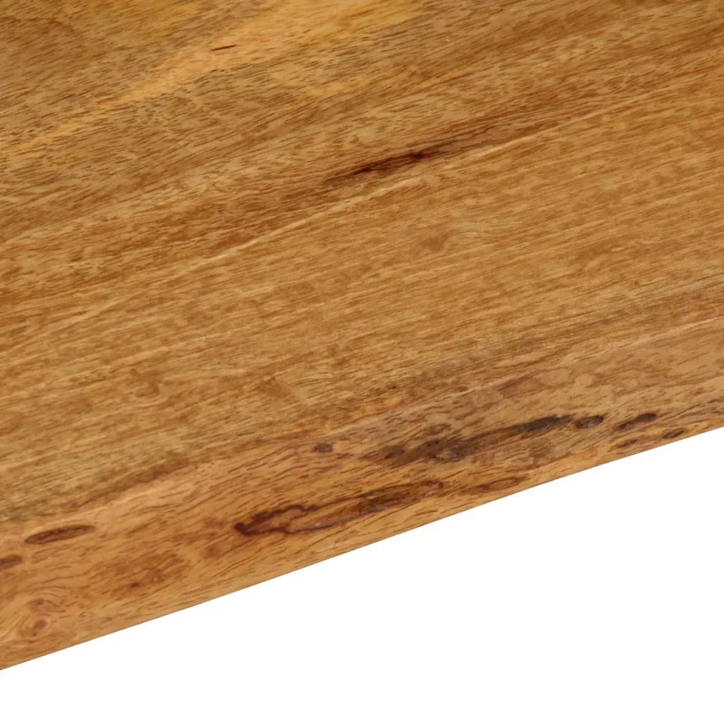 Piano Tavolo 80x80x3,8 cm Bordi Vivi in Legno Massello Mango 370794 - Image 6