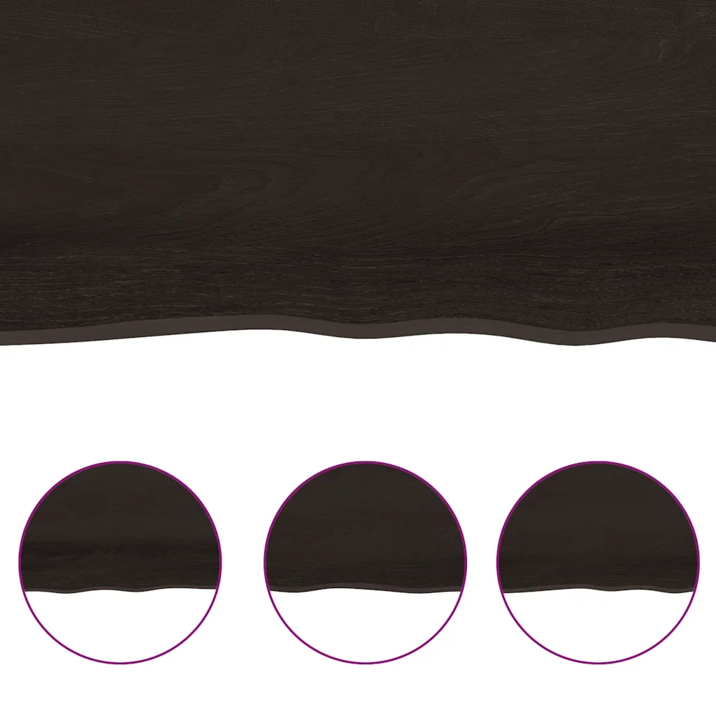 Piano Tavolo Marrone 160x50x(2-4) cm Rovere Massello Trattato 3156448 - Image 4