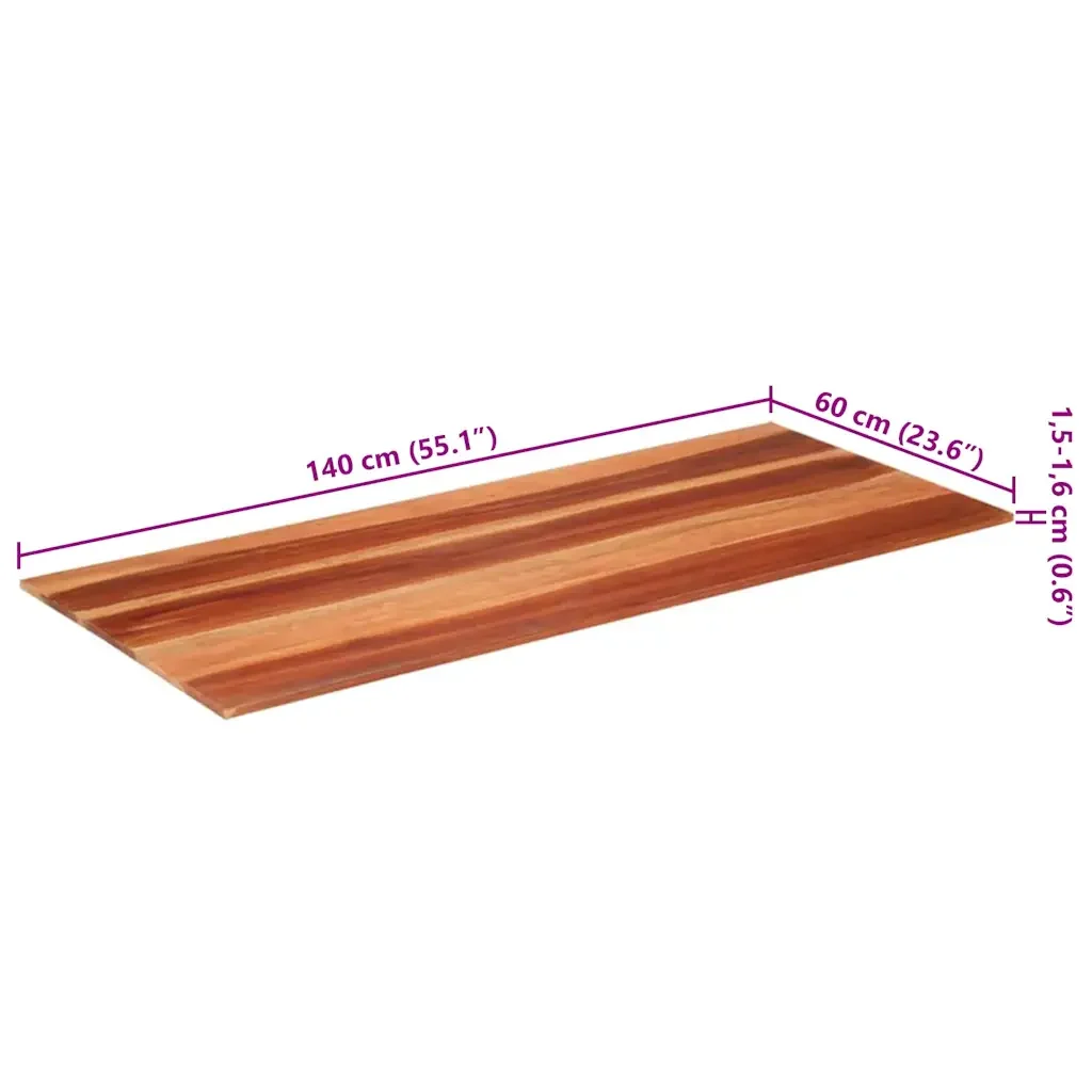 Piano Tavolo in Legno Massello di Acacia 15-16 mm 60x140 cm 285983 - Image 7