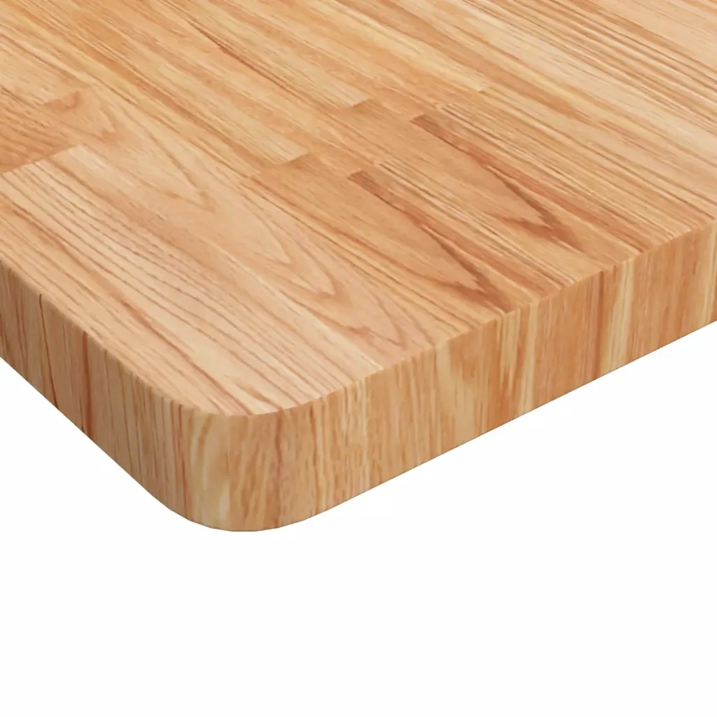 Piano Tavolo Quadrato Marrone Chiaro 60x60x4cm Rovere Trattato 343060 - Image 2