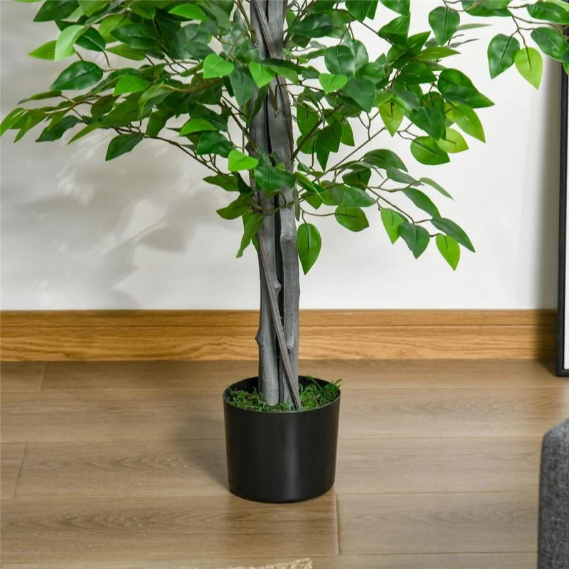 PIANTA ARTIFICIALE DI FICUS ALTA 135CM CON VASO IN COLORE VERDE - Image 7