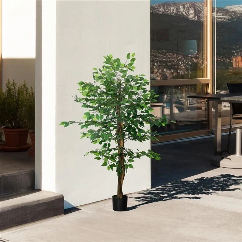 PIANTA ARTIFICIALE DI FICUS ALTA 150CM PER INTERNO ED ESTERNO CON VASO INCLUSO - Image 6