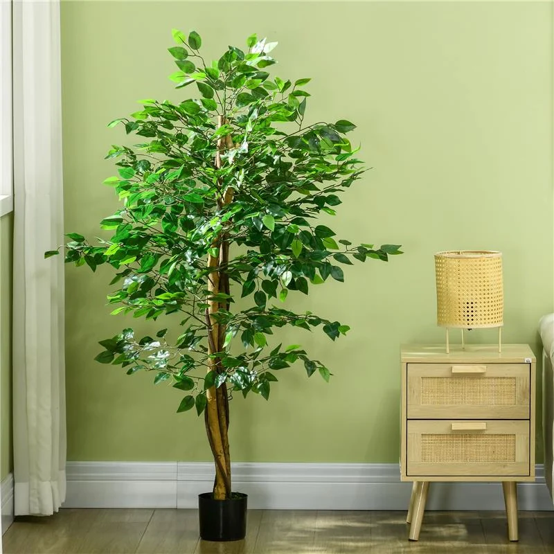 PIANTA ARTIFICIALE DI FICUS ALTA 150CM PER INTERNO ED ESTERNO CON VASO INCLUSO - Image 7