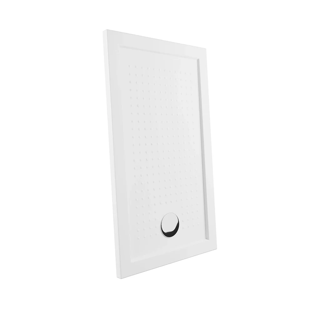 Piatto doccia 70x100 in acrilico bianco lucido design antiscivolo | Tikos