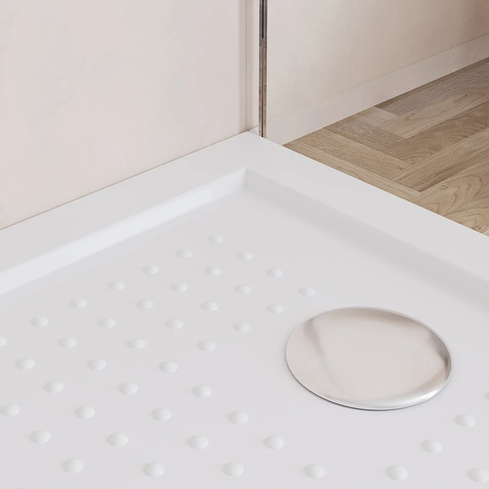Piatto doccia 70x100 in acrilico bianco lucido design antiscivolo | Tikos - Image 6