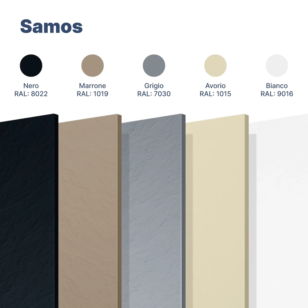 Piatto doccia 70x160 cm colore bianco effetto pietra | Samos - Image 2
