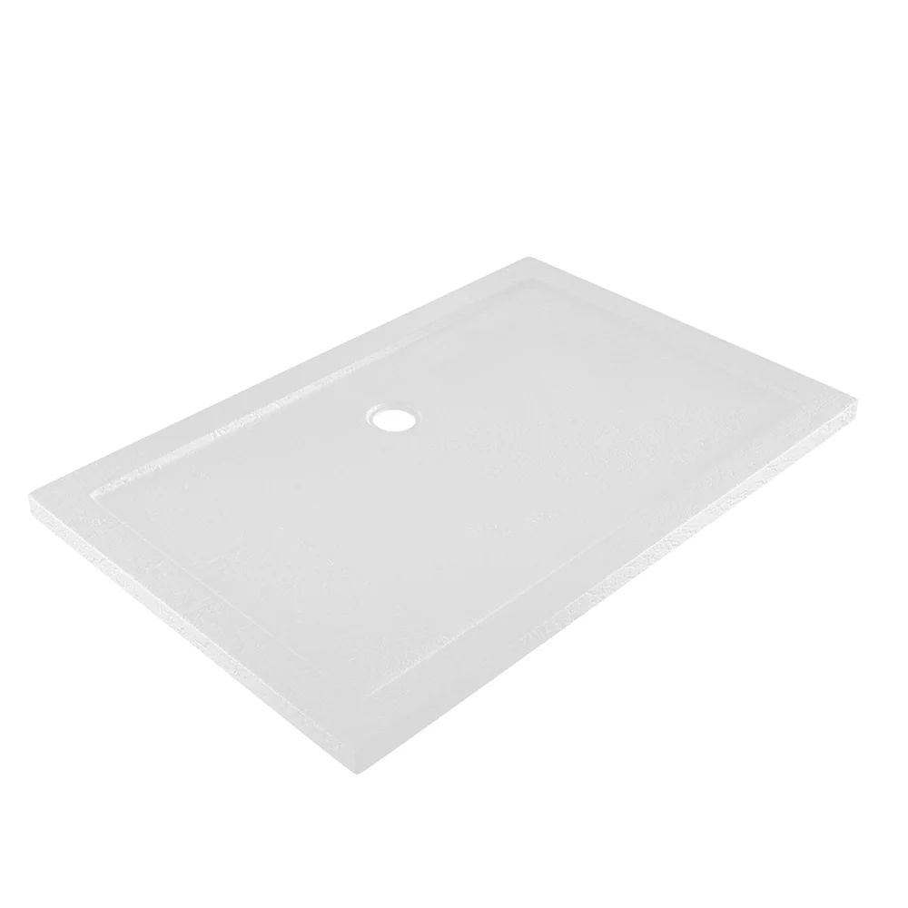 Piatto doccia 80x120 effetto pietra bianco in acrilico altezza slim | Petra - Image 7