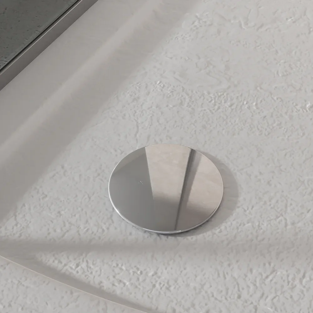 Piatto doccia 80x80 semicircolare effetto pietra bianco in acrilico altezza slim | Petra - Image 4