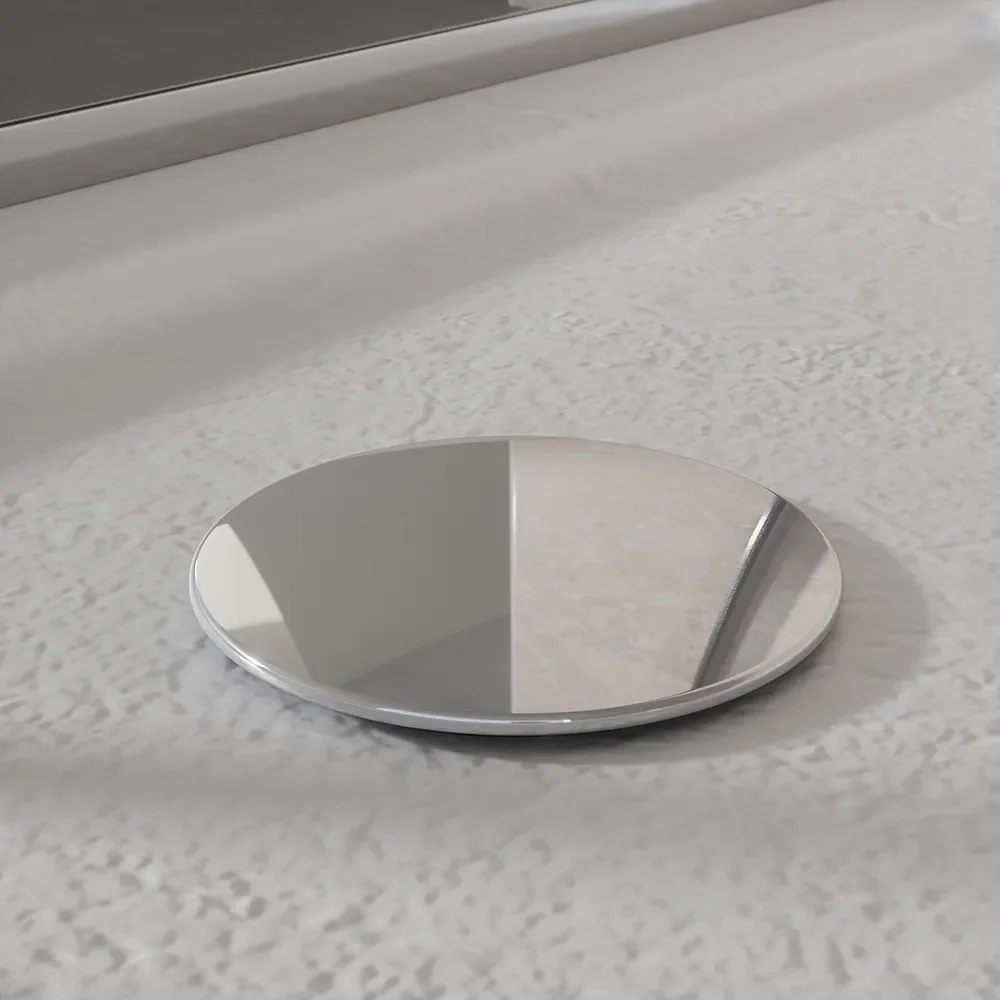 Piatto doccia 80x80 semicircolare effetto pietra bianco in acrilico altezza slim | Petra - Image 5