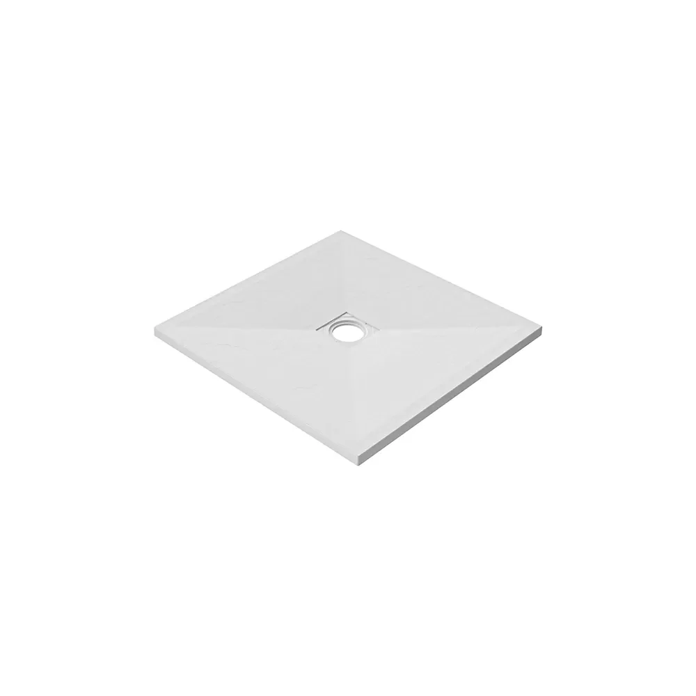Piatto doccia quadrato 90x90 cm in marmoresina bianco effetto pietra h3 cm | Milos - Image 6
