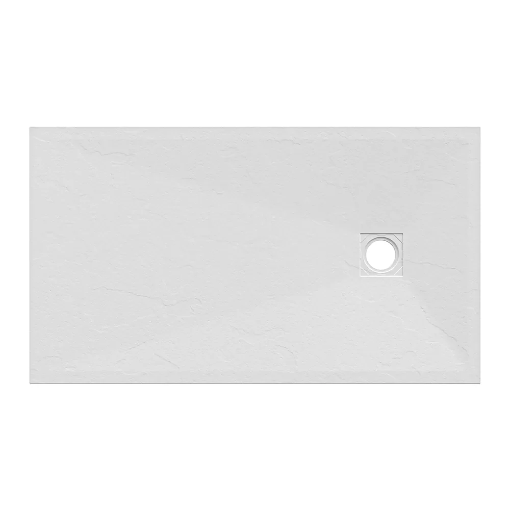 Piatto doccia rettangolare 70x100 cm in marmoresina bianco effetto pietra h3 cm | Milos - Image 5