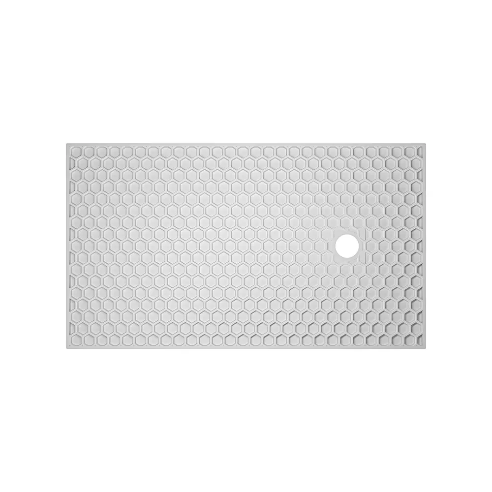 Piatto doccia rettangolare 90x120 cm in marmoresina bianco effetto pietra h3 cm | Milos - Image 5