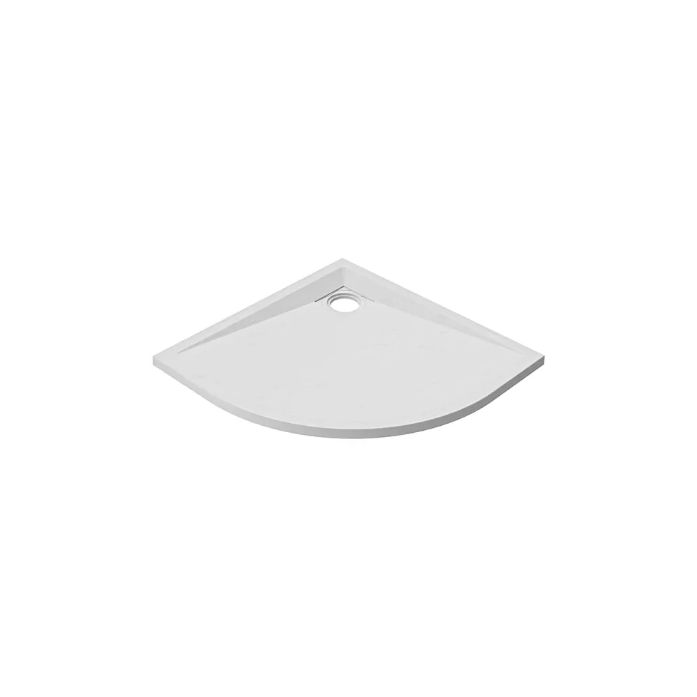 Piatto doccia semicircolare 80x80 cm in marmoresina bianco effetto pietra h3 cm | Milos - Image 5