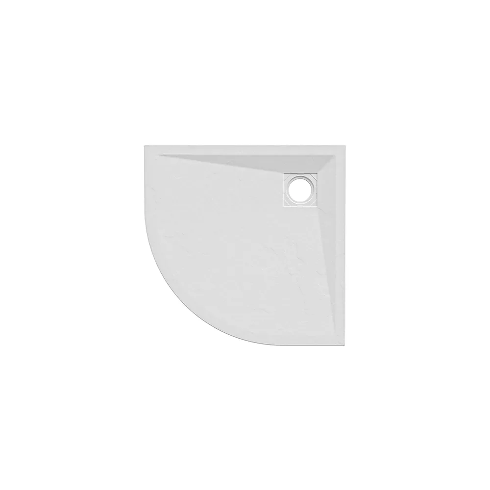 Piatto doccia semicircolare 80x80 cm in marmoresina bianco effetto pietra h3 cm | Milos - Image 7