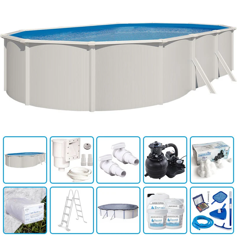 Piscina Fuori Terra Steelwhite - 7,60 X 4,55 X H.1,32 M - Kit Pro