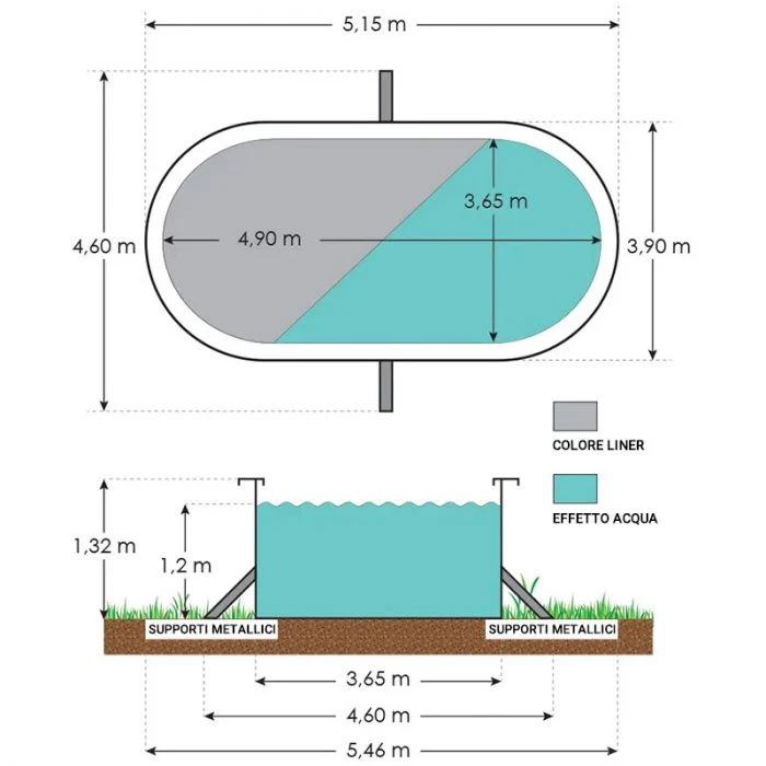 Piscina Fuori Terra Steeldesign - 4,90 X 3,65 X H.1,32 M - Kit Pro - Image 3