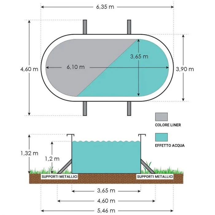 Piscina Fuori Terra Steeldesign - 6,10 X 3,65 X H.1,32 M - Kit Base - Image 3