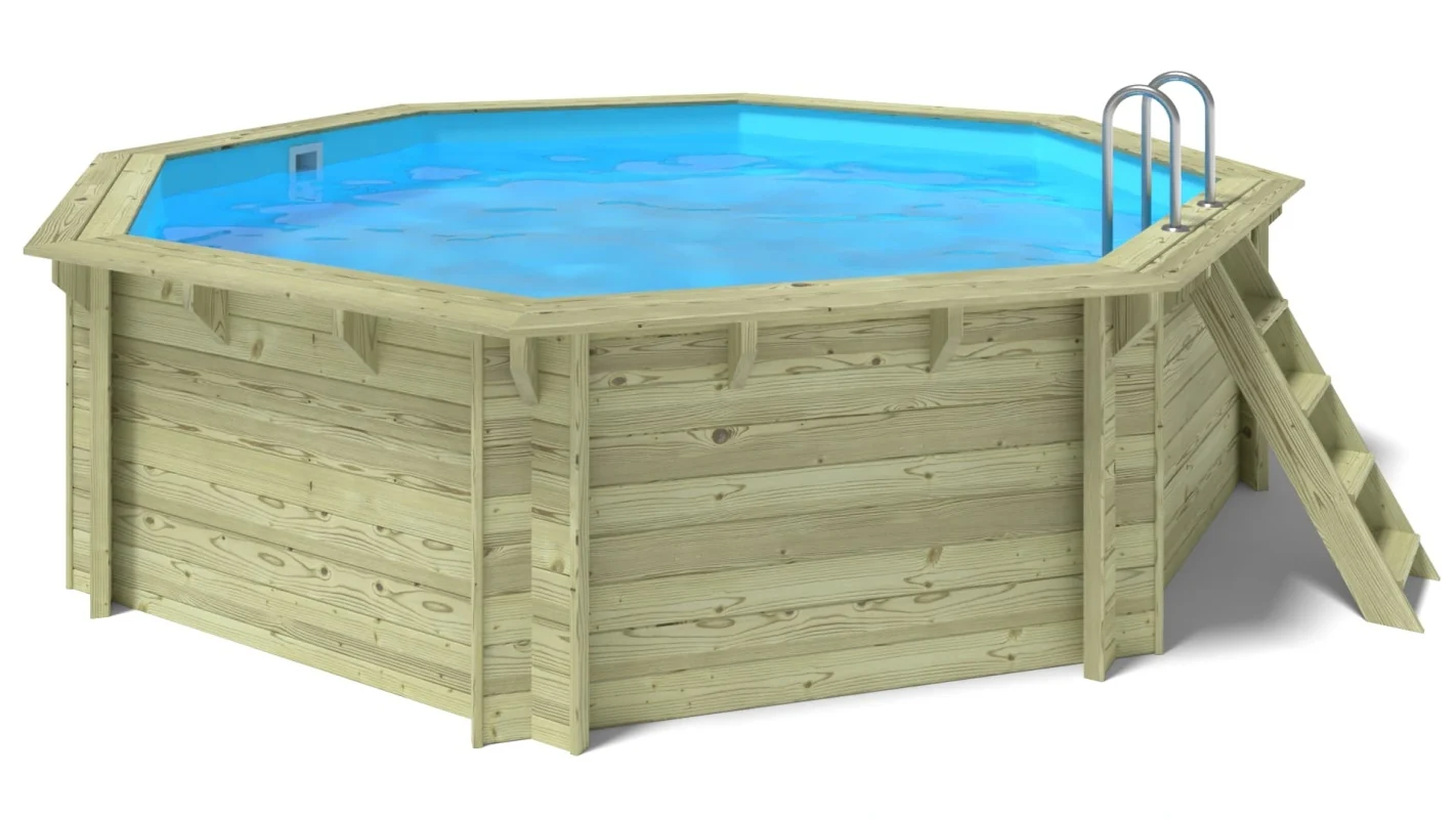 Piscina in legno Verona 4.72 x 4.72 - H.1.2 m, azzurro chiaro, autoportanti - senza cementazione - BAS753OSP - ALTANKA - Image 3