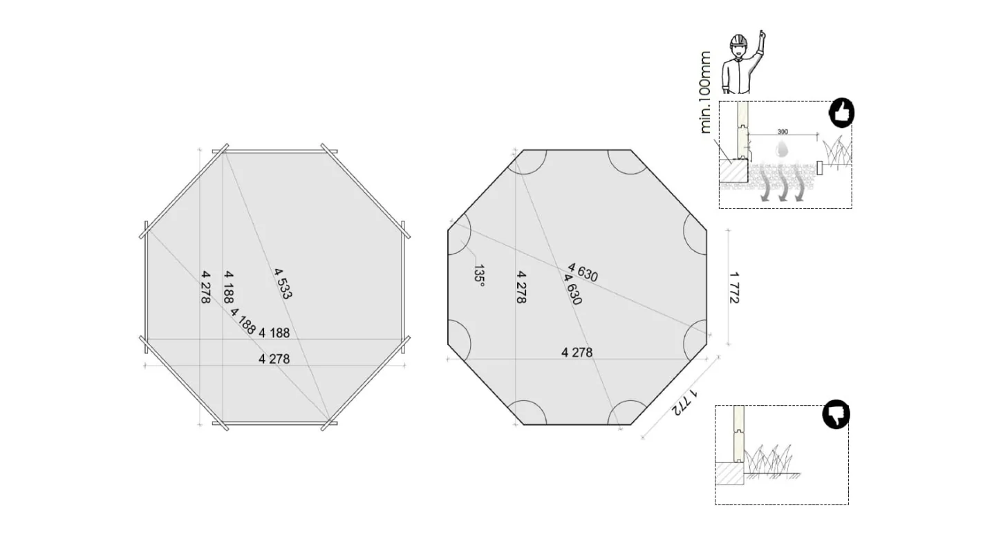 Piscina in legno Verona 4.72 x 4.72 - H.1.2 m, azzurro chiaro, autoportanti - senza cementazione - BAS753OSP - ALTANKA - Image 7