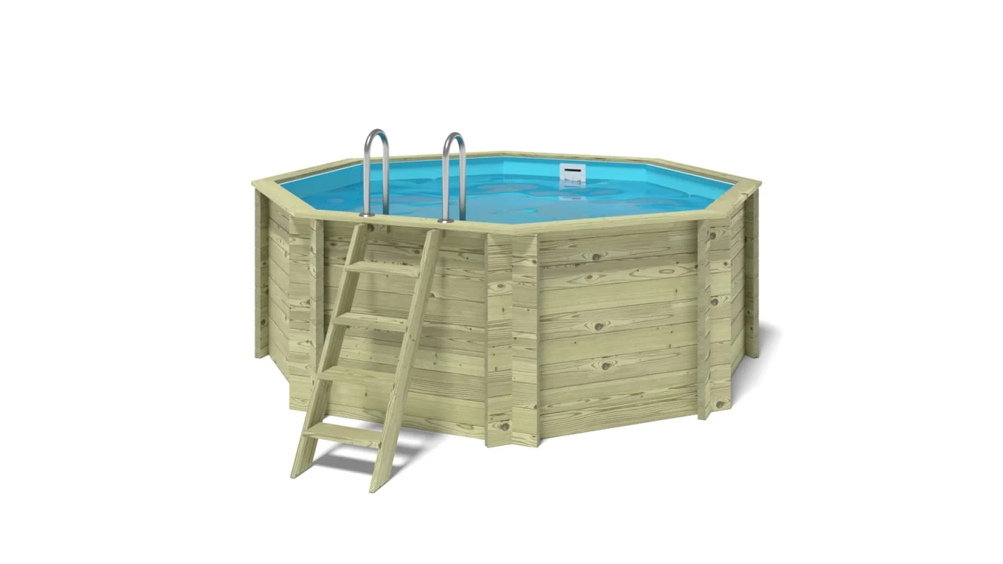 Piscina in legno Coral 3.25 x 3.25 - H.1.18 m, azzurro chiaro, autoportanti - senza cementazione - BAS7301OSP - ALTANKA - Image 3