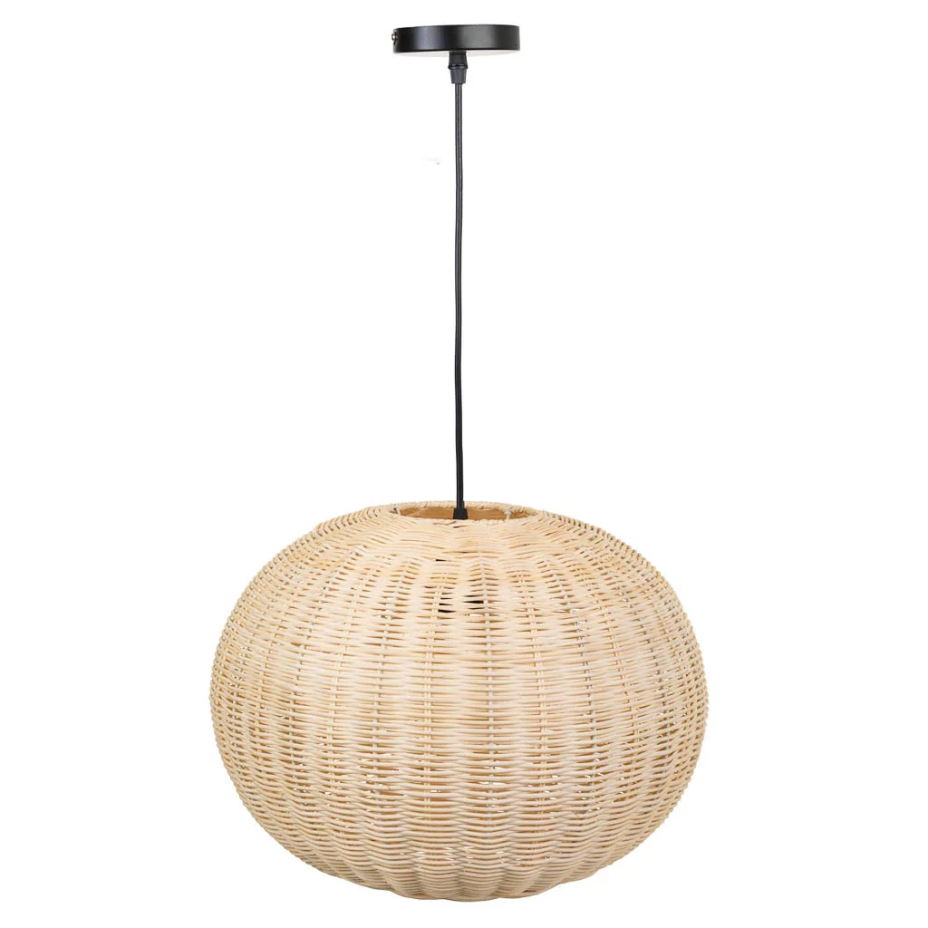 Plafoniera in rattan marrone 38x38x28h