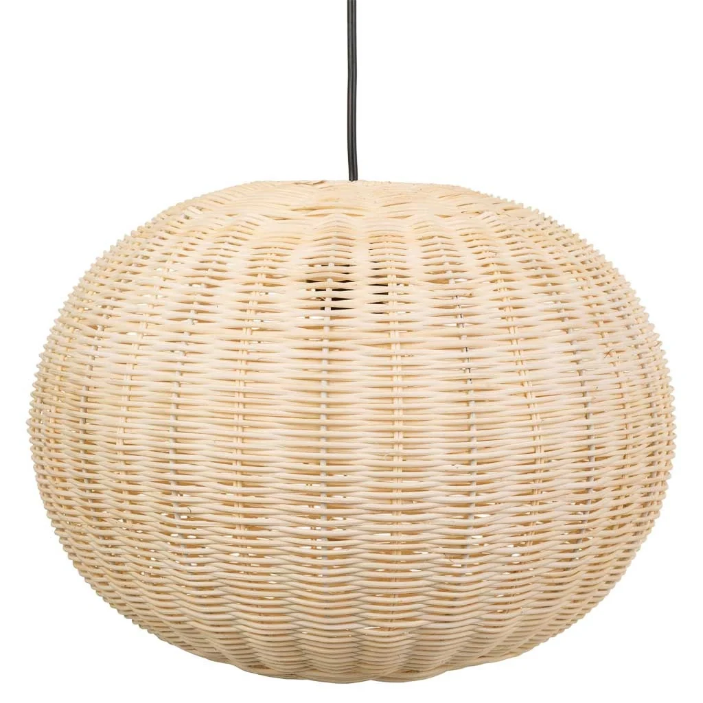 Plafoniera in rattan marrone 38x38x28h - Image 3