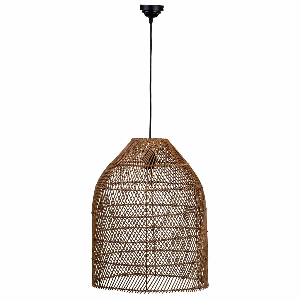 Plafoniera in rattan marrone 40x40x50h cm - Image 3