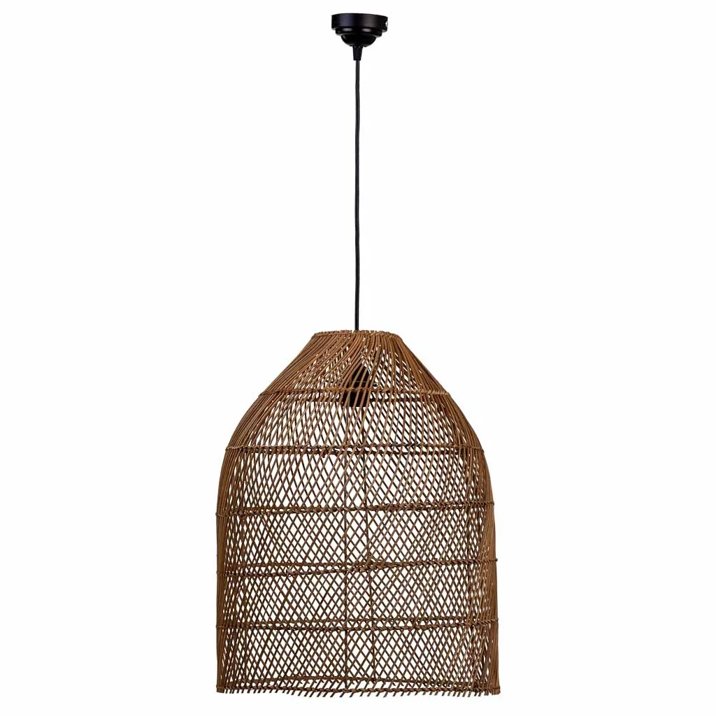 Plafoniera in rattan marrone 40x40x50h cm - Image 4