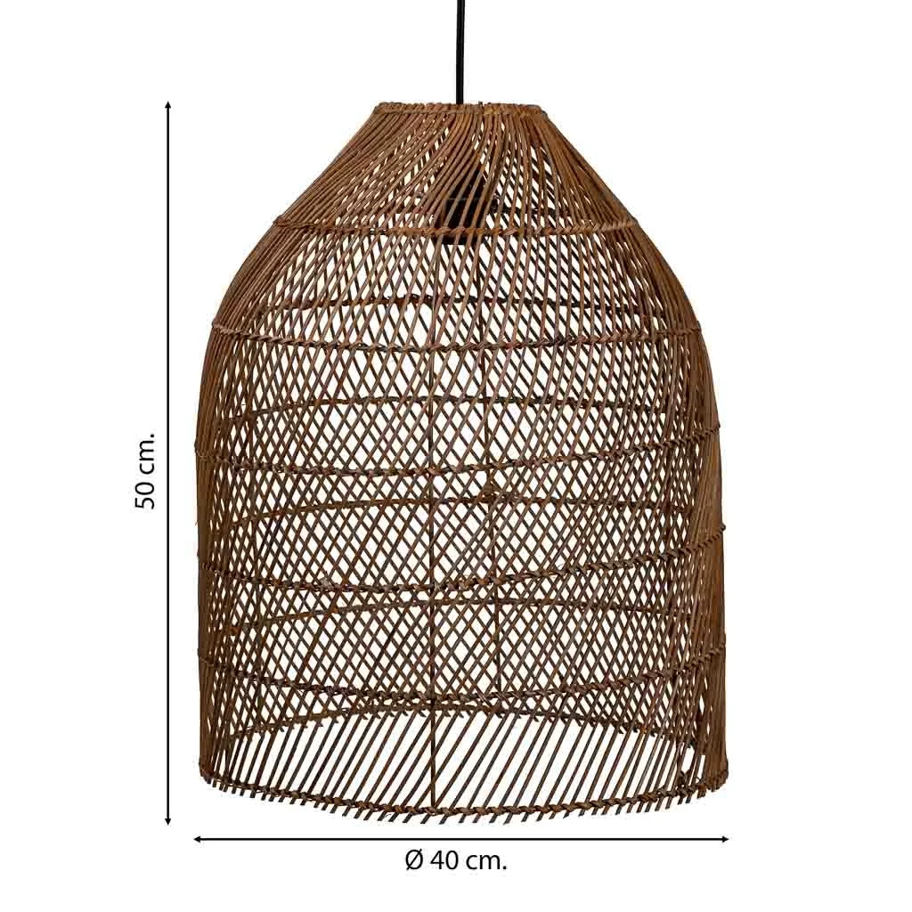 Plafoniera in rattan marrone 40x40x50h cm - Image 5