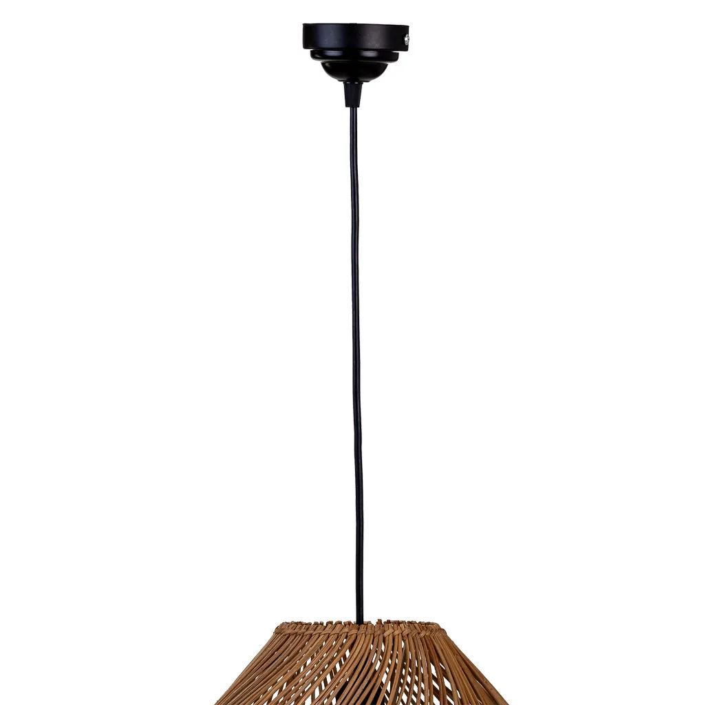 Plafoniera in rattan marrone 40x40x50h cm - Image 6