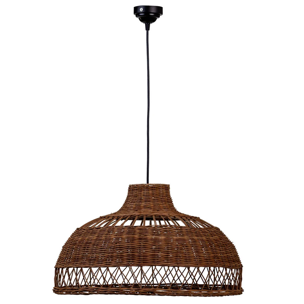 Plafoniera in rattan marrone 50x50x30h cm - Image 4