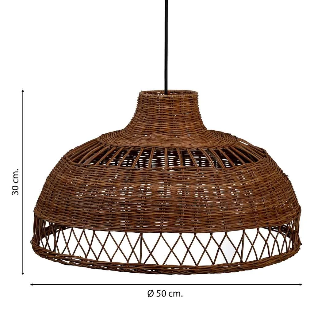 Plafoniera in rattan marrone 50x50x30h cm - Image 5
