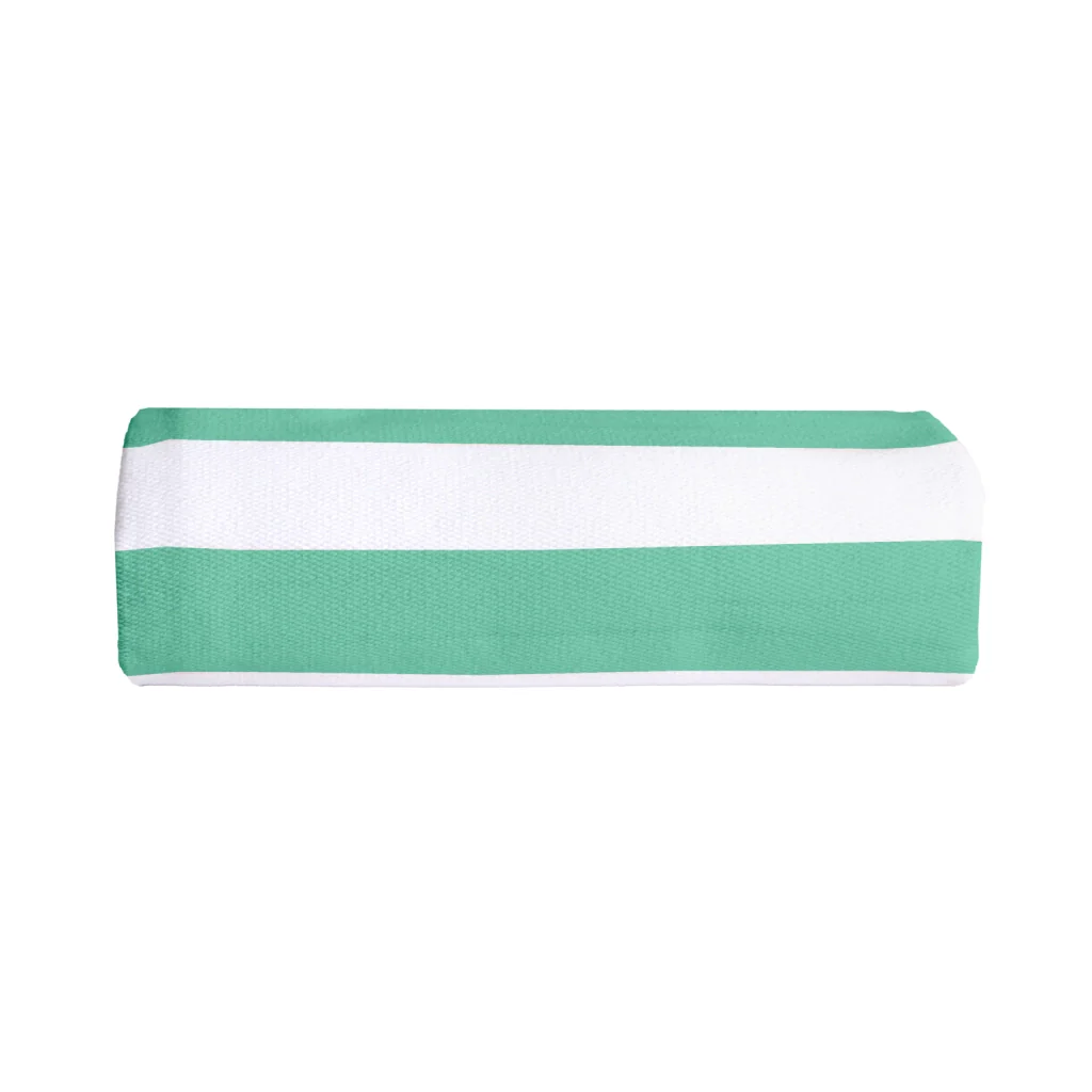 Plaid in cotone verde e bianco con pompon 180x220 cm SLAVIA - Image 4