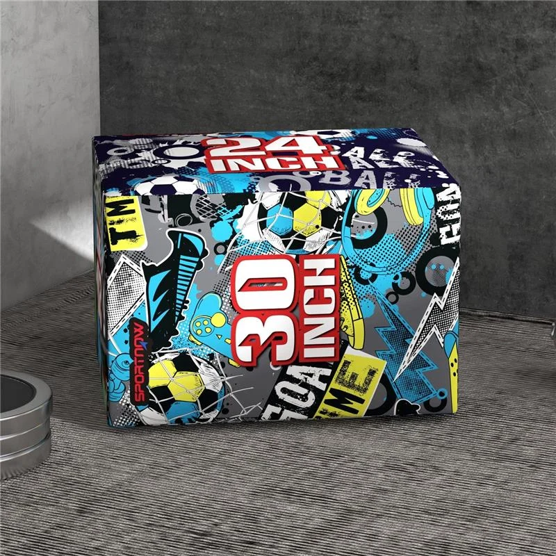 PLYO BOX 3 ALTEZZE JUMPING BOX ANTISCIVOLO PER CASA E PALESTRA, 76X61X51CM, MULTICOLORE - Image 5