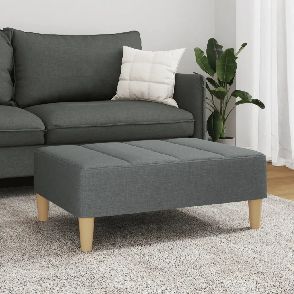 Poggiapiedi Grigio Scuro 77x55x31 cm in Tessuto - Image 3