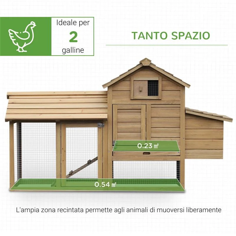 POLLAIO PREFABBRICATO IN LEGNO PER 2 GALLINE PER GIARDINO - Image 4