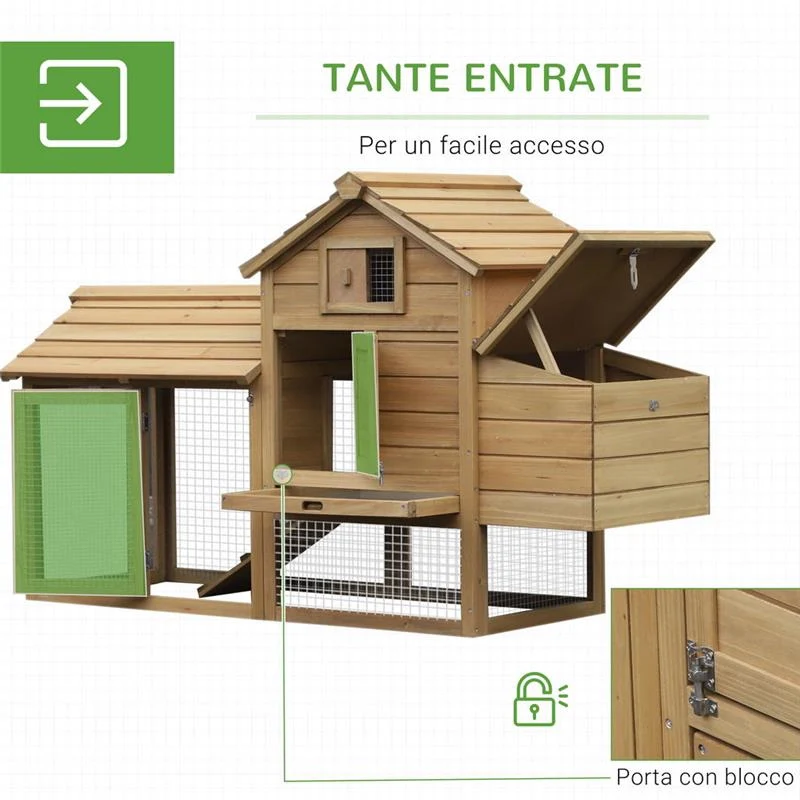 POLLAIO PREFABBRICATO IN LEGNO PER 2 GALLINE PER GIARDINO - Image 5