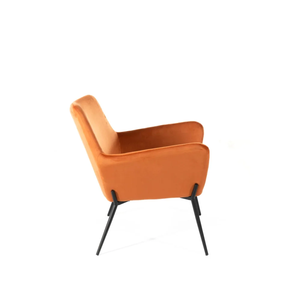 Poltrona 70x71,5xH79 cm in Velluto Gin Caramello e Nero - Image 4