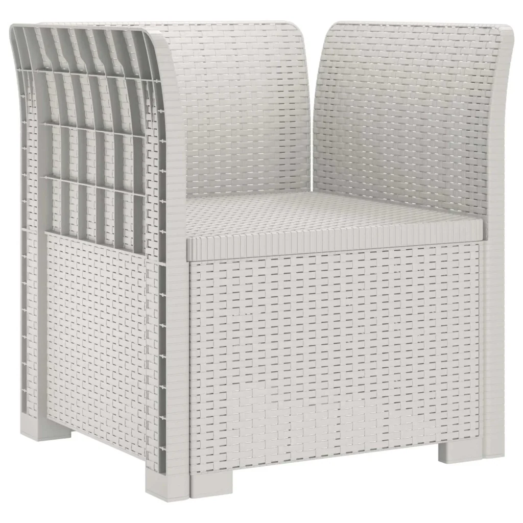 Poltrona a 1 Posto con Cuscini Aspetto Rattan PP Bianco 8011876 - Image 2