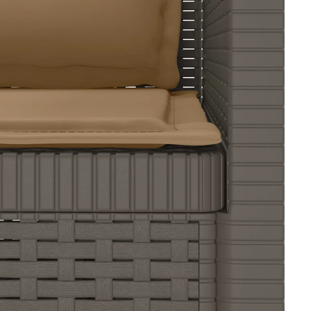 Poltrona a 1 Posto con Cuscini Aspetto Rattan PP Grigio Chiaro 8011882 - Image 6