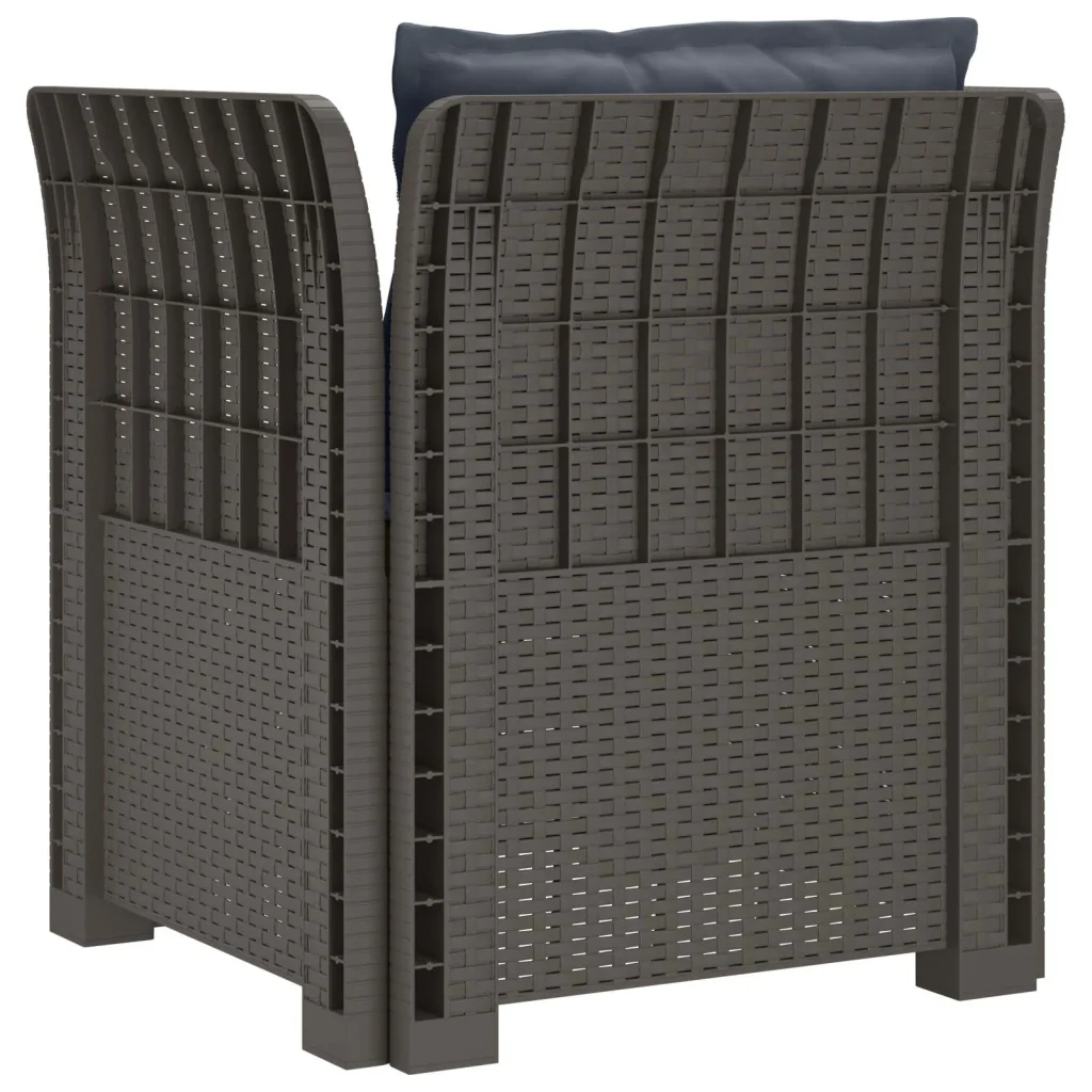 Poltrona a 1 Posto con Cuscini Aspetto Rattan PP Grigio Chiaro 8011883 - Image 4