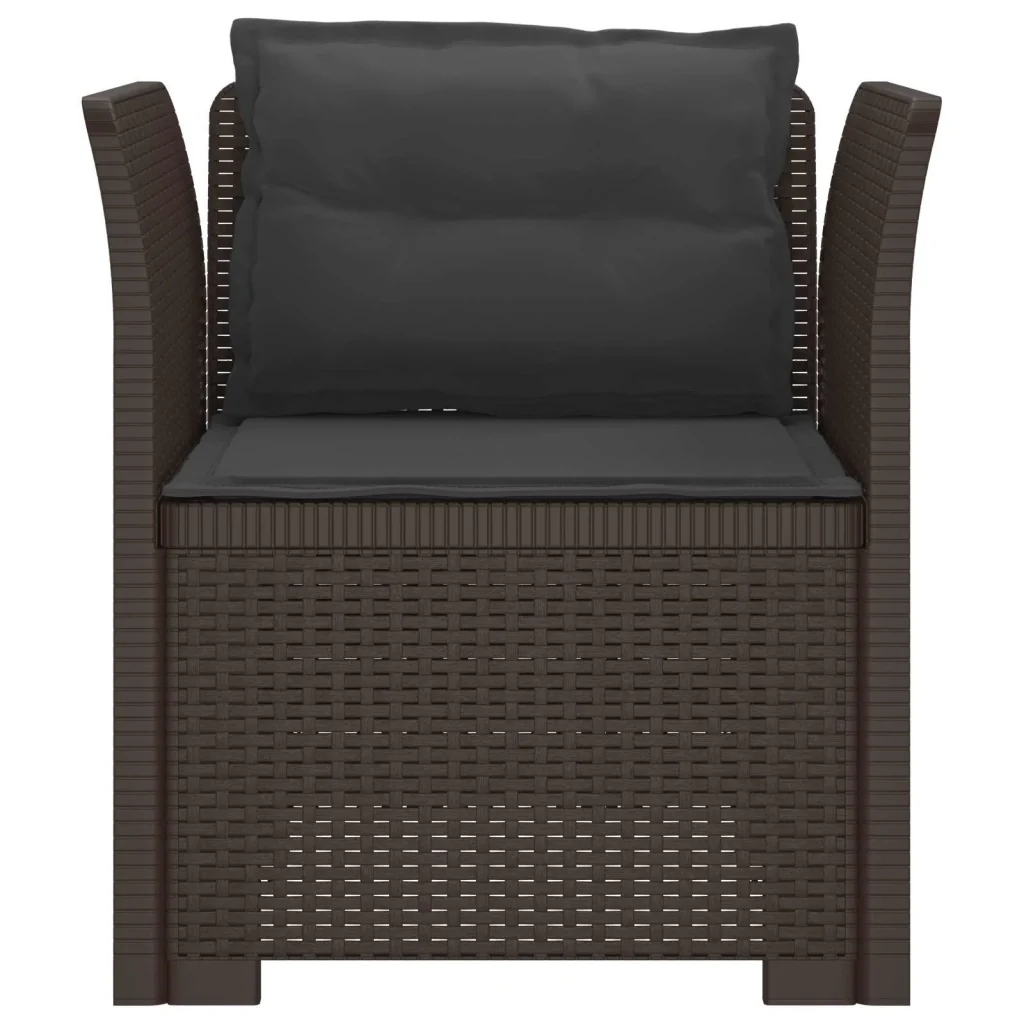 Poltrona a 1 Posto con Cuscini Aspetto Rattan PP Marrone 8011873 - Image 3